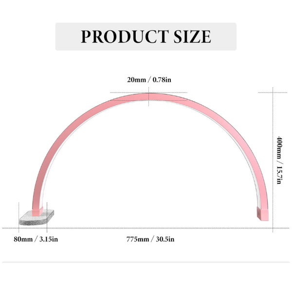 Lampe de bureau Half Moon Diamond 30 pouces - Lampe LED autonome pour ongles