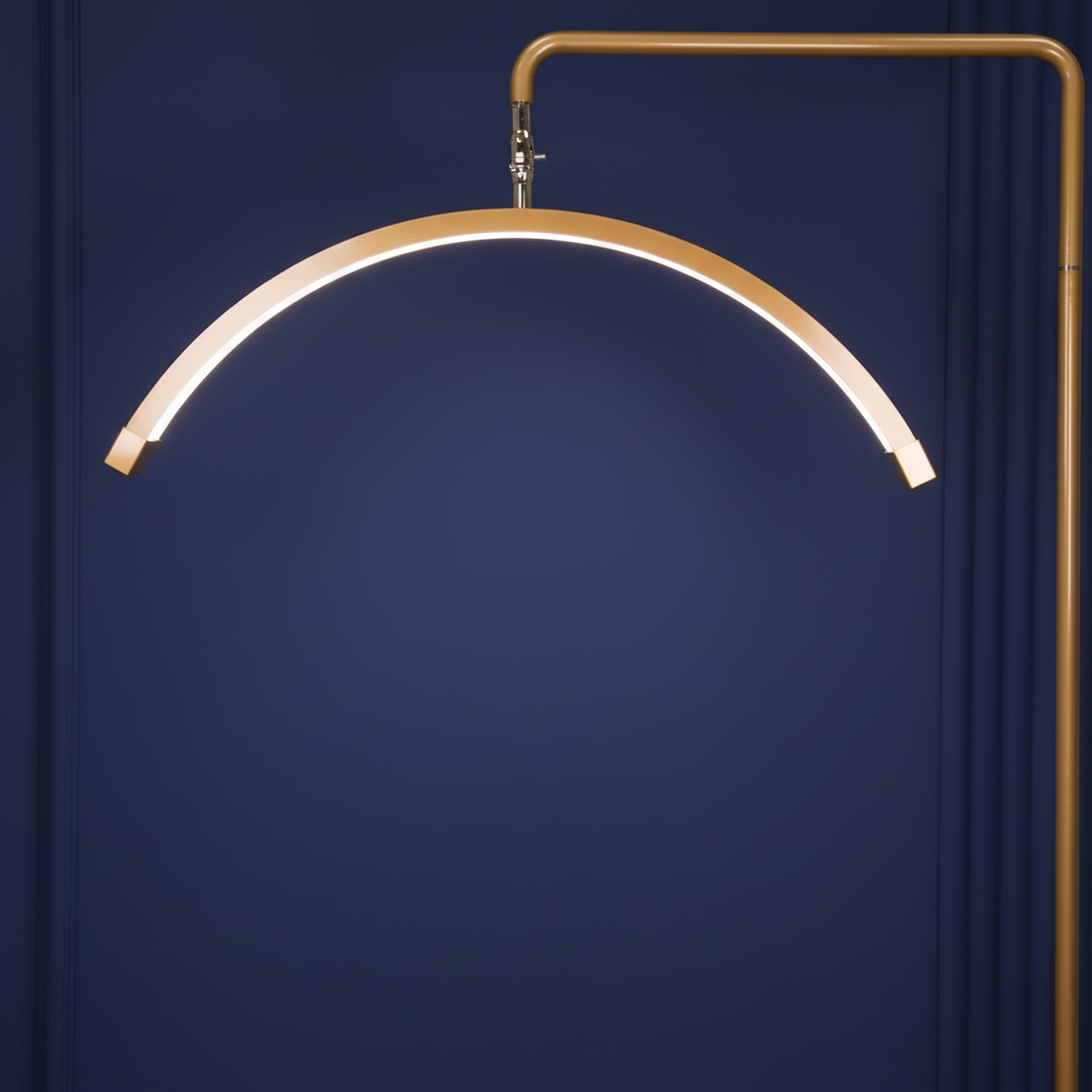 Lampe demi-lune multi-angles - Éclairage LED professionnel pour la beauté 28 pouces | RJ Moon Pro X