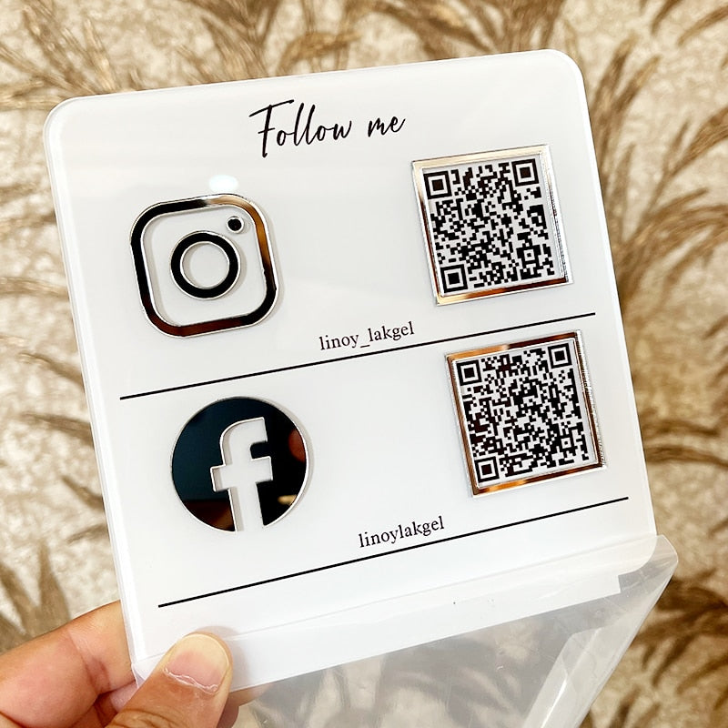 Enseigne personnalisée pour les réseaux sociaux - Version avec double icône et code QR